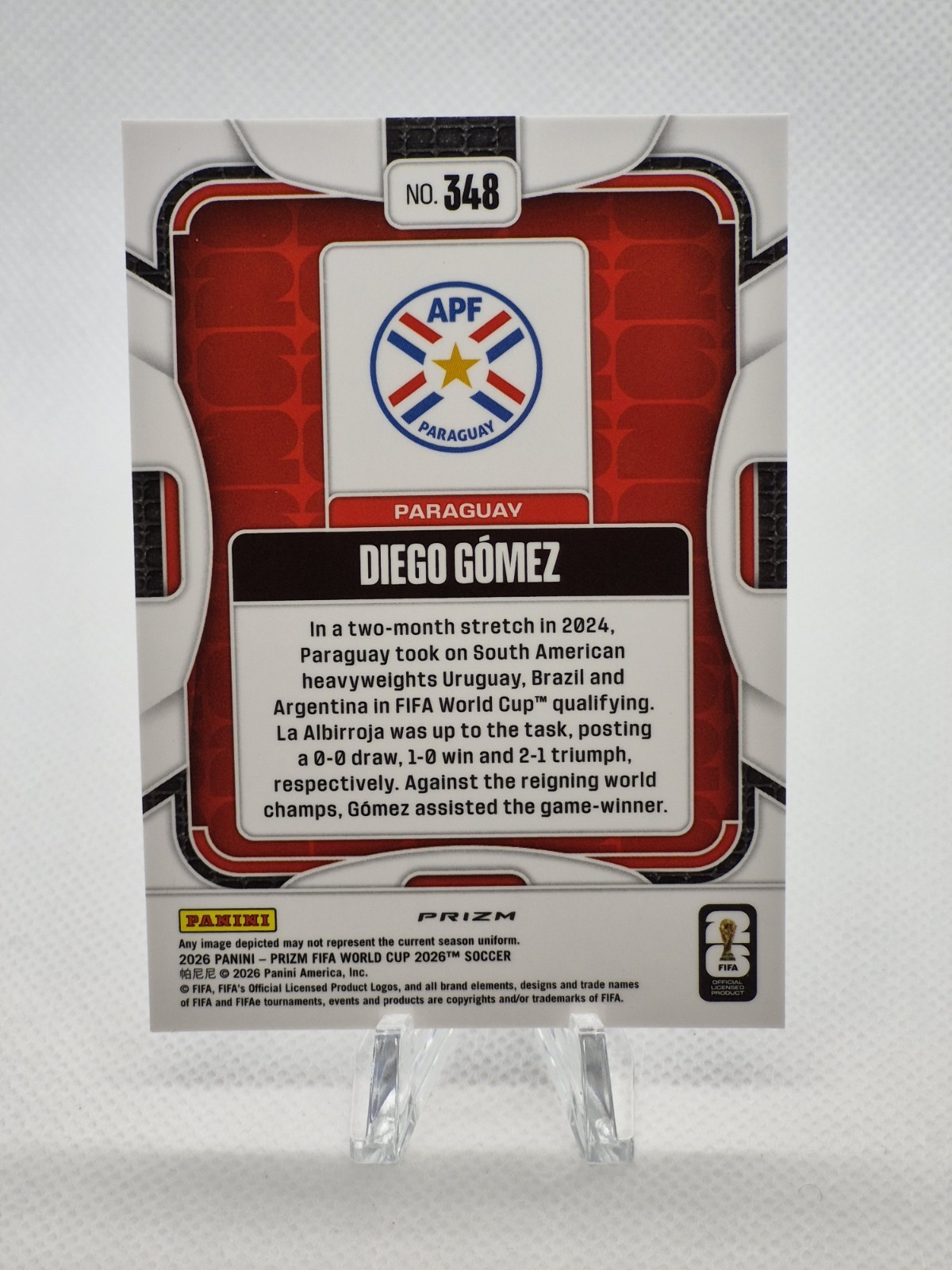 2026 Panini Prizm FIFA World Cup SILVER PRIZM #348 Diego Gomez Paraguay