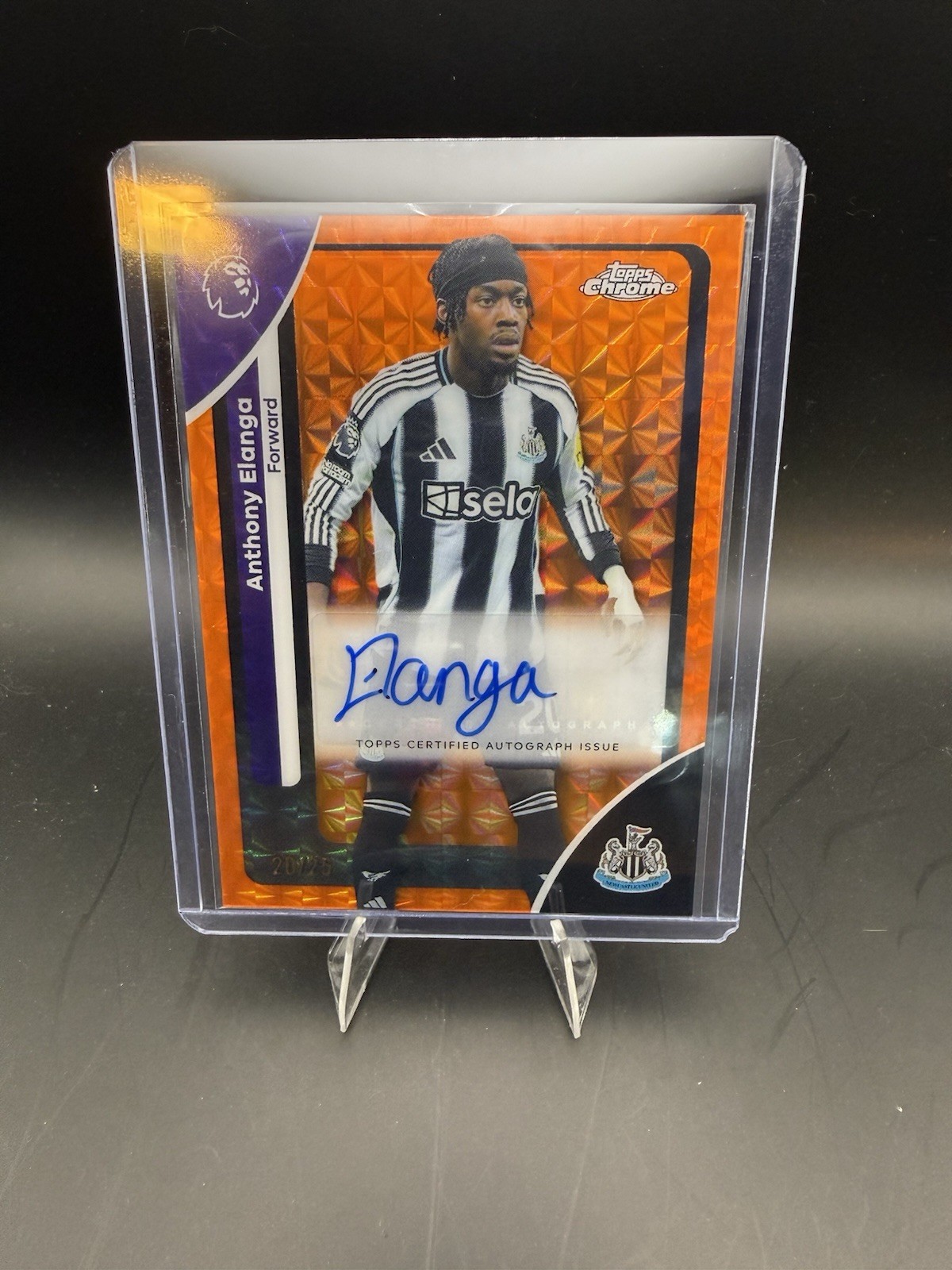 2025-26 Topps Chrome Anthony Elanga – Orange Geometric Auto – 20/25 JERSEY MATCH