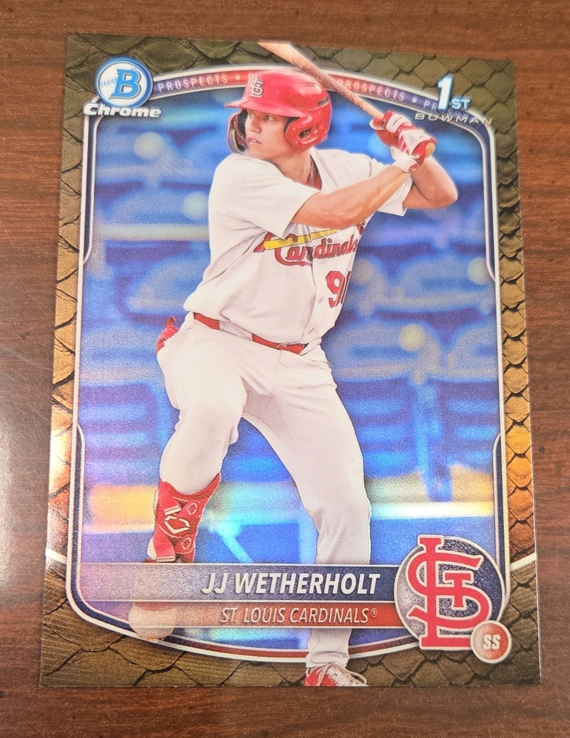 2025 Bowman Chrome Prospects BCP-22 JJ Weatherholt Reptilian Refractor St Louis