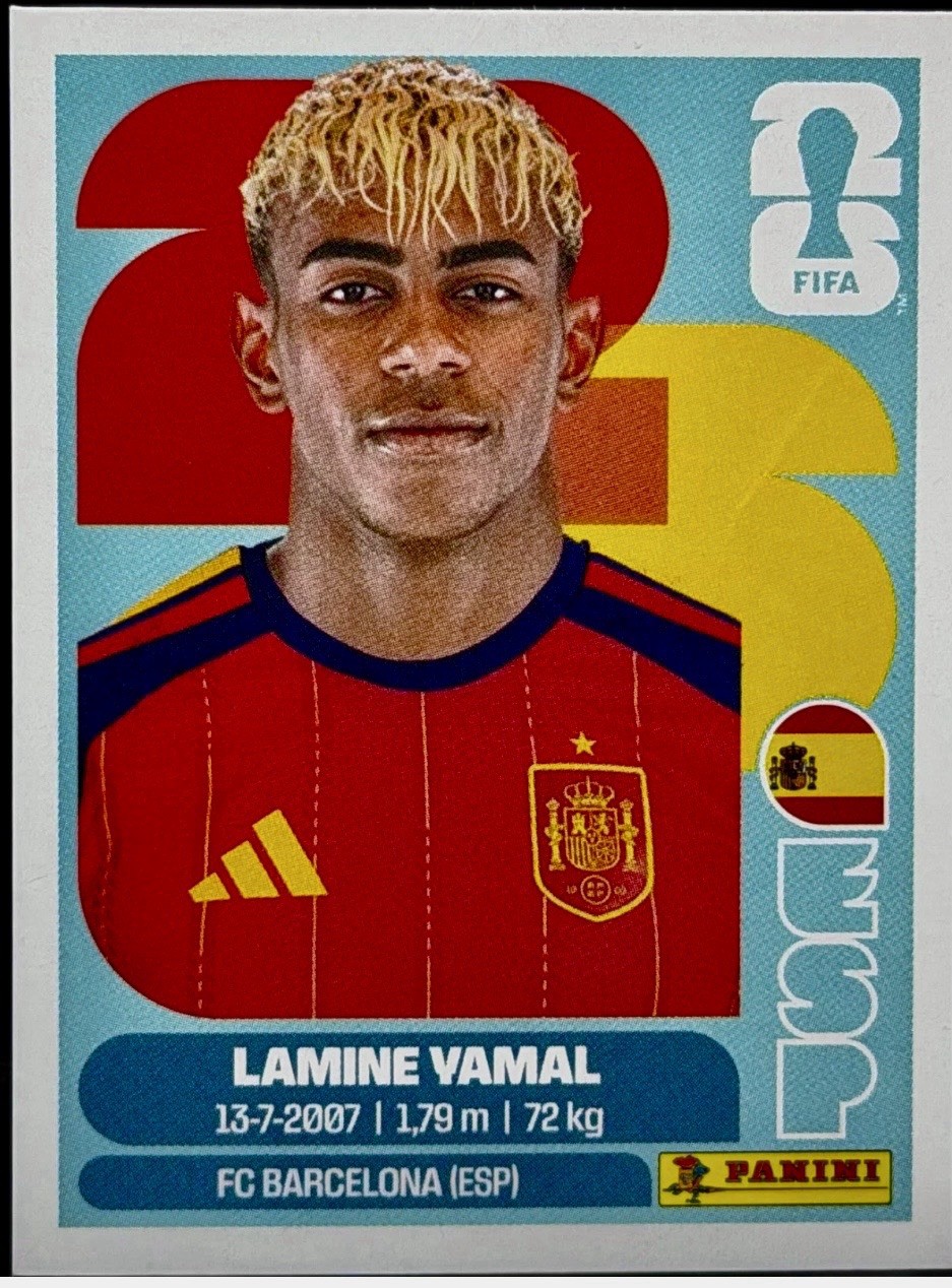 2026 World Cup Official Sticker Album Lamine Yamal Sticker Panini- ESP 15