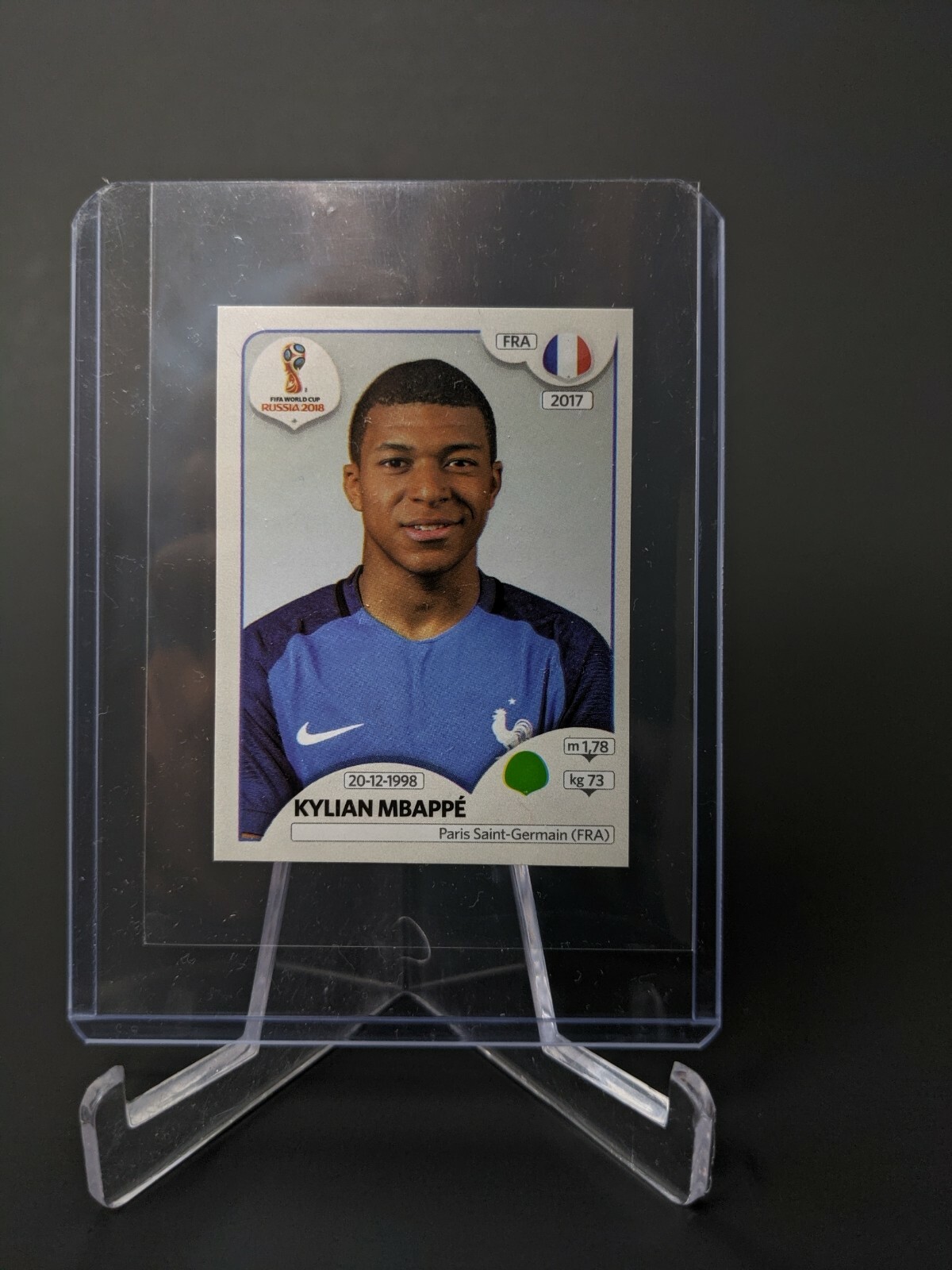 2018 Panini World Cup Russia Sticker Kylian Mbappe Rookie #197 Pink Back