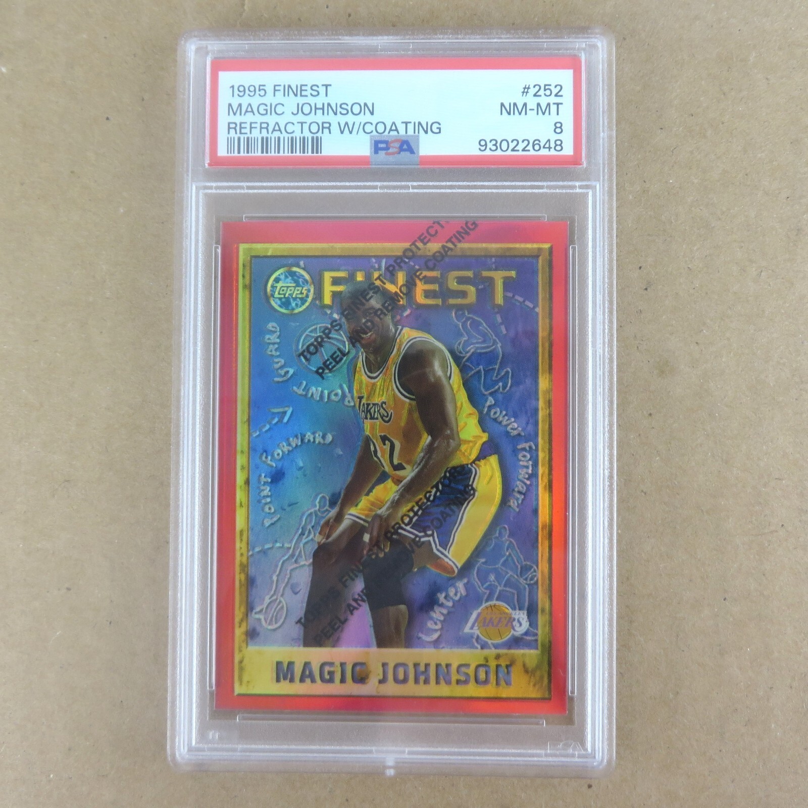 MAGIC JOHNSON 1995-96 Topps Finest REFRACTOR PSA 8 – Lakers MVP HOF Champ