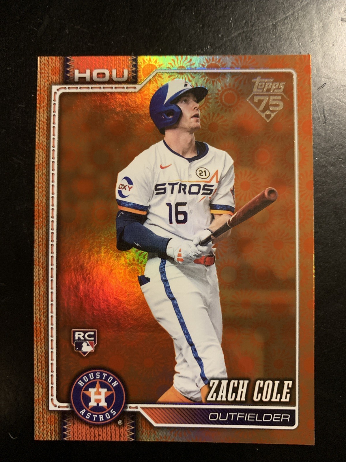 2026 Topps Series 2 Zach Cole ROOKIE Orange “SUN” Holo Foil #601 Astros RC