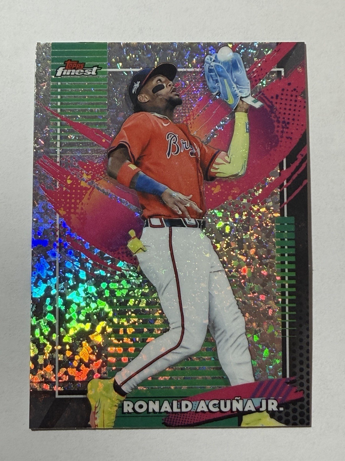 2026 Topps Finest Rare Mini-Diamond Refractor #227 Ronald Acuna Jr. Braves