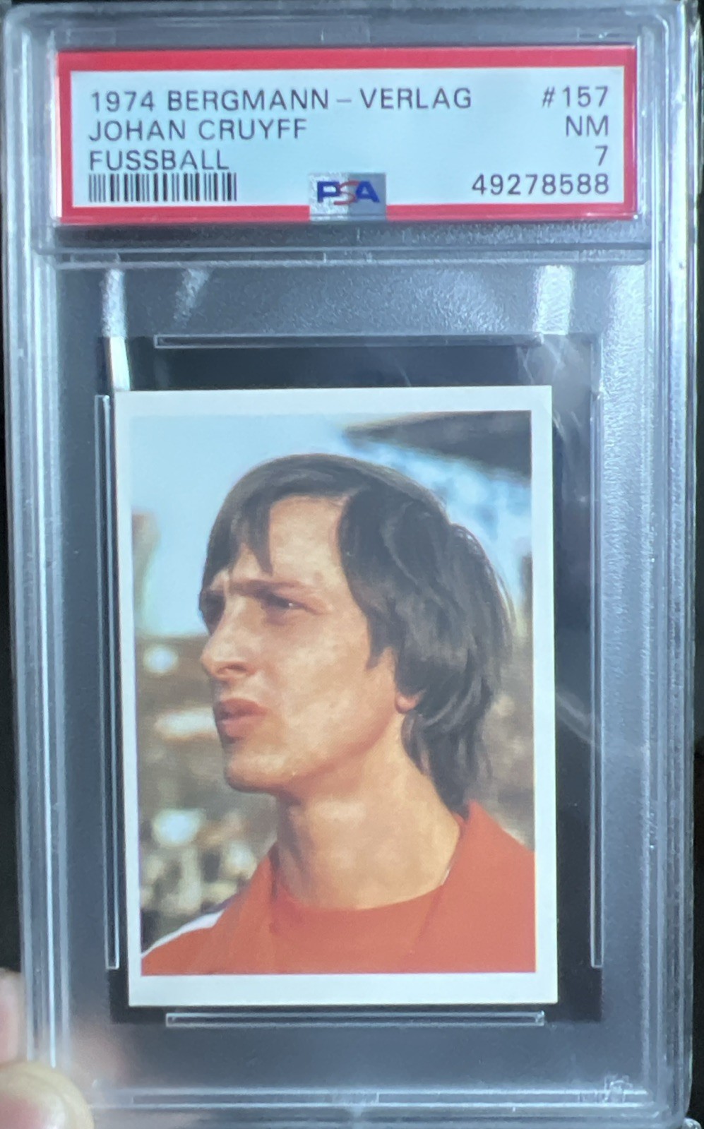 1974 Johan Cruyff Bergmann-Verlag Soccer Netherlands Legend PSA 7 ￼