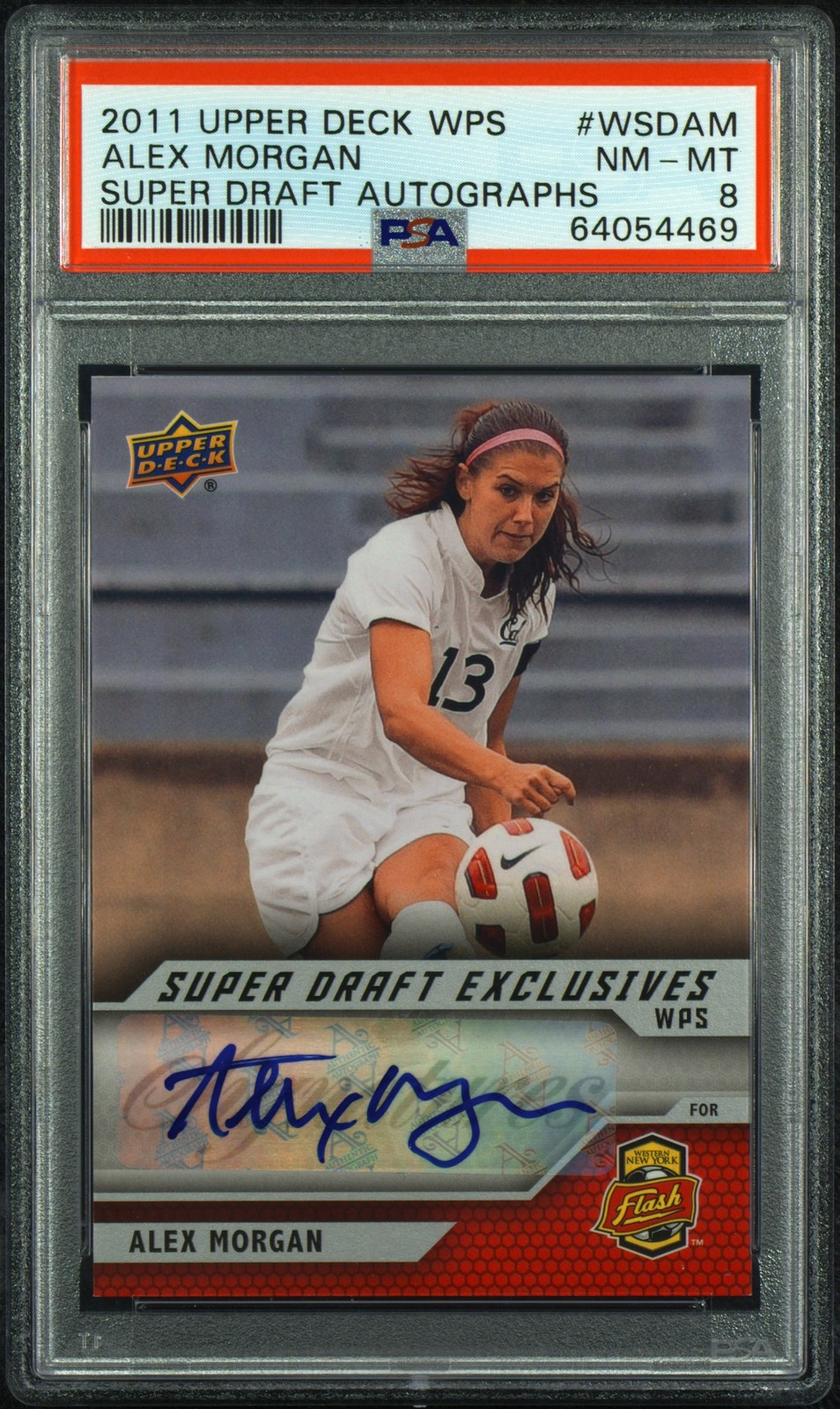 PSA 8 Alex Morgan 2011 Upper Deck #WSDAM WPS Super Draft Auto Rookie Card GOAT