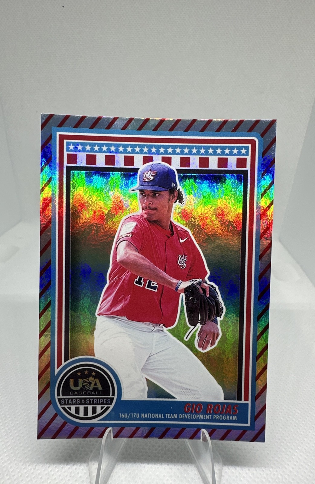 2025 Panini Stars and Stripes – Gio Rojas #175 Stripes (RC) Rangers