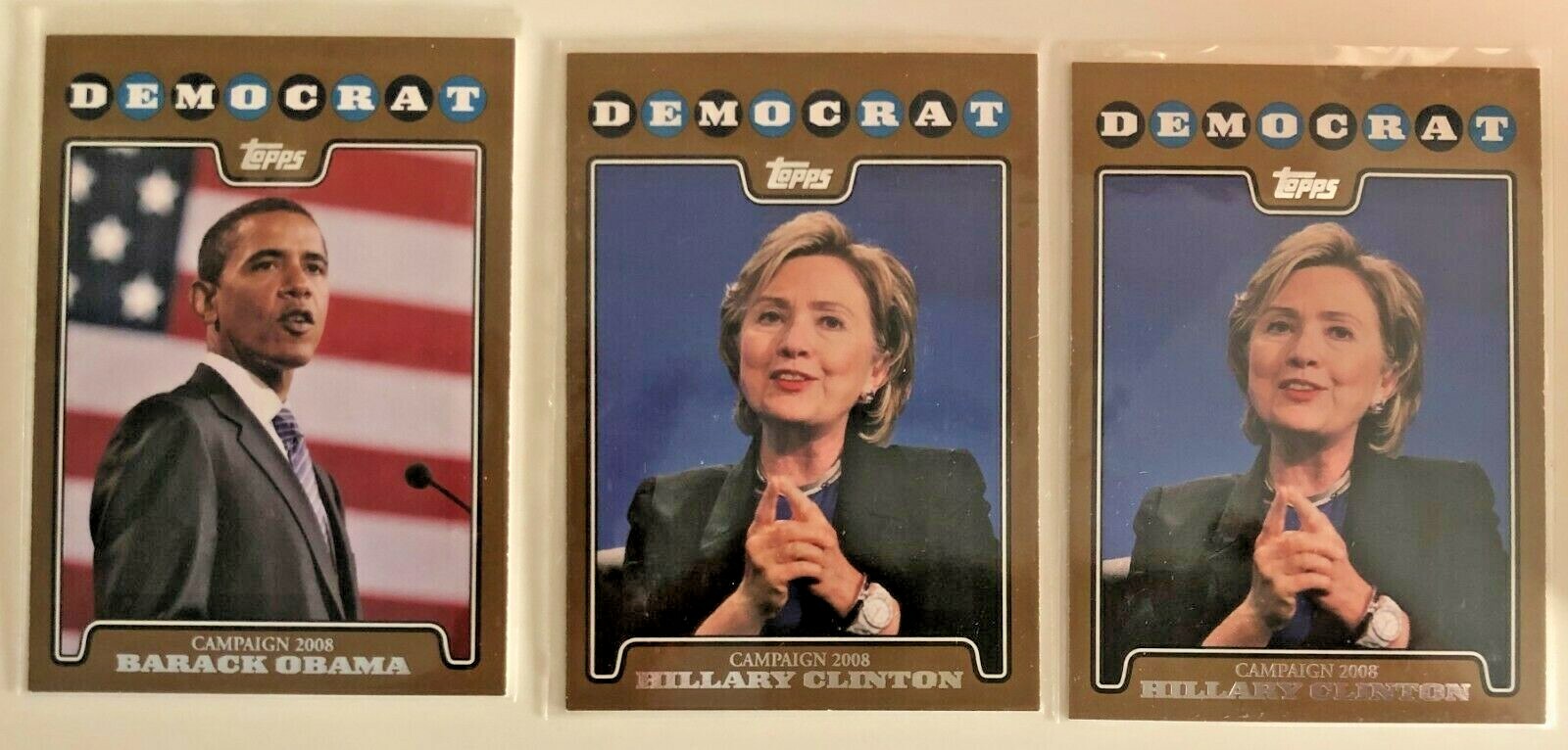 Topps Campaign 2008 Cards Obama Clinton Gold Biden You Pick – FREE Ship