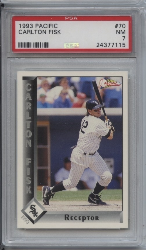 1993 Pacific Spanish #70 Carlton Fisk PSA 7 NM HOF Red Sox White