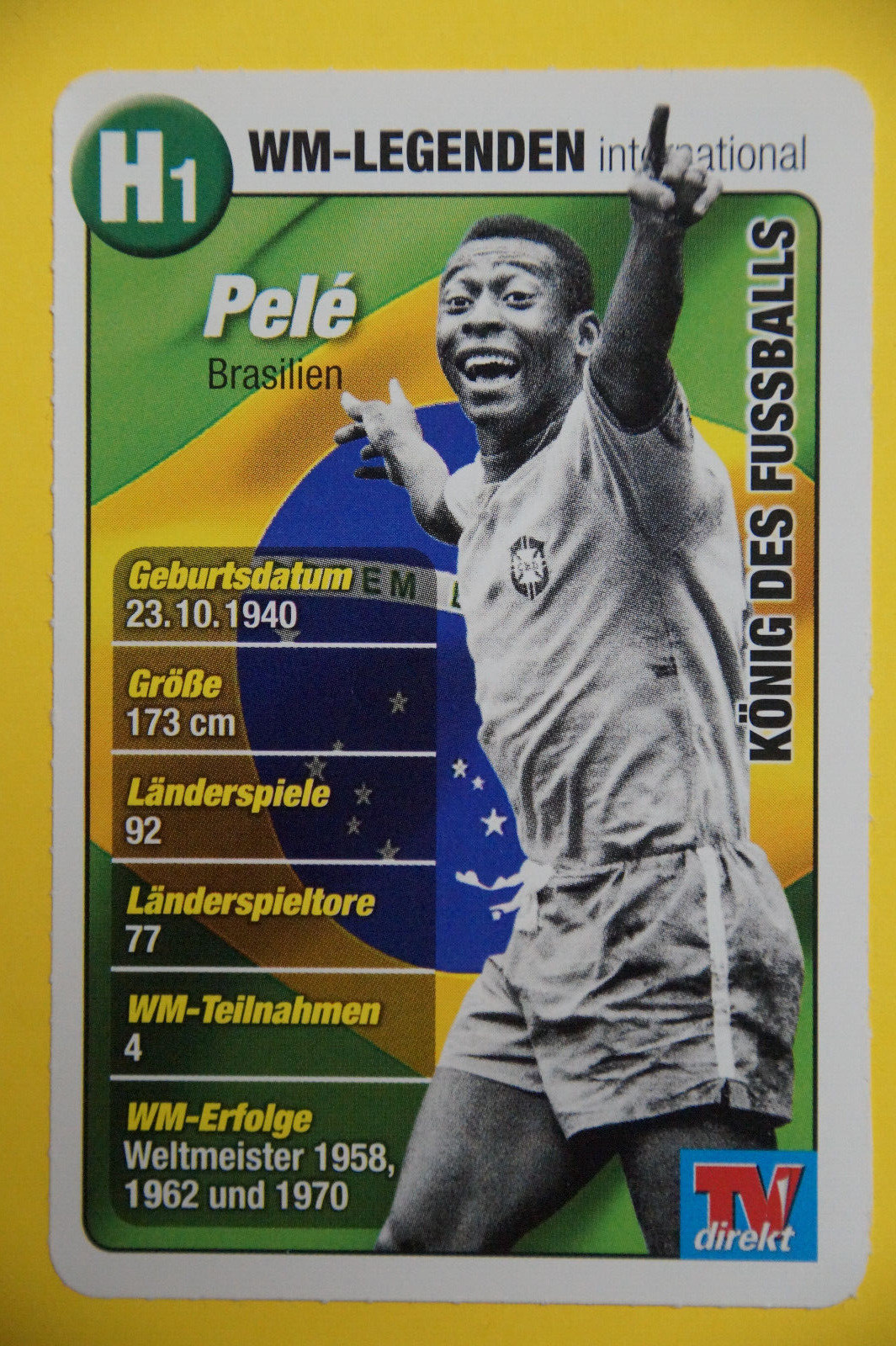 Pele – 2014 TV direkt Fußball card – ultra rare German item
