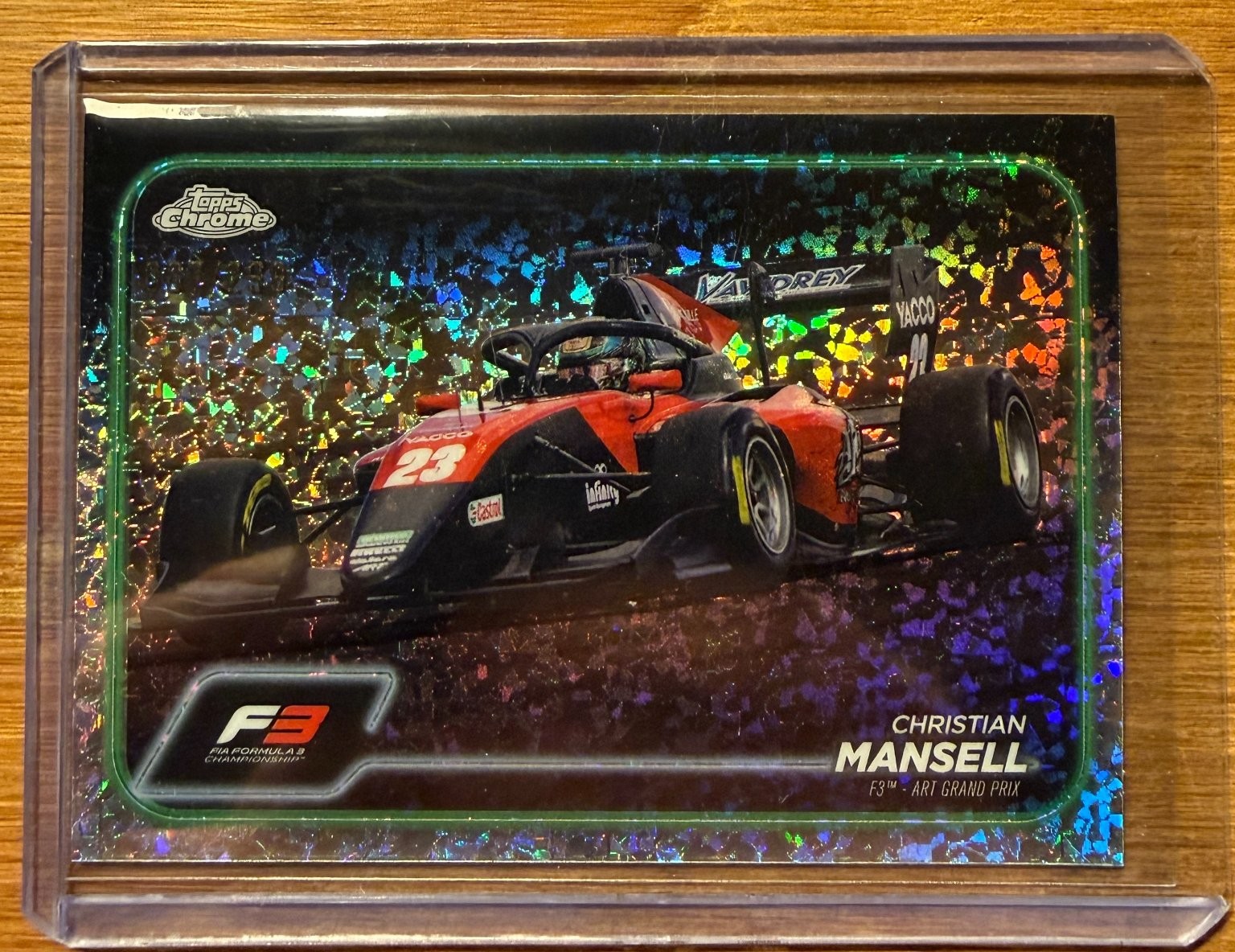 Christian Mansell Grand Prix 24 Topps Chrome Green Speckle Refractor #136 7/299