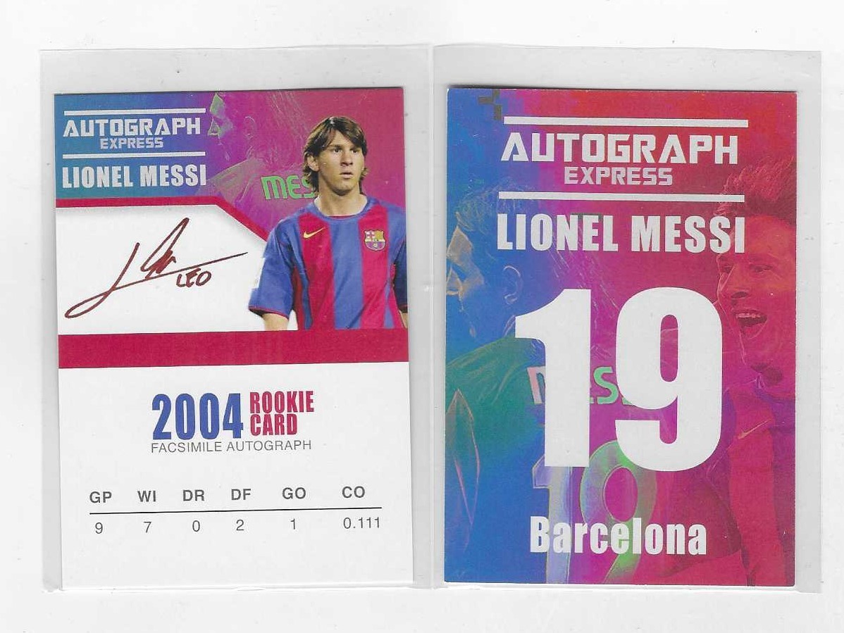 (25) 2004 AUTOGRAPH EXPRESS FACSMILE SIGNATURE LIONEL MESSI RC BARCELONA