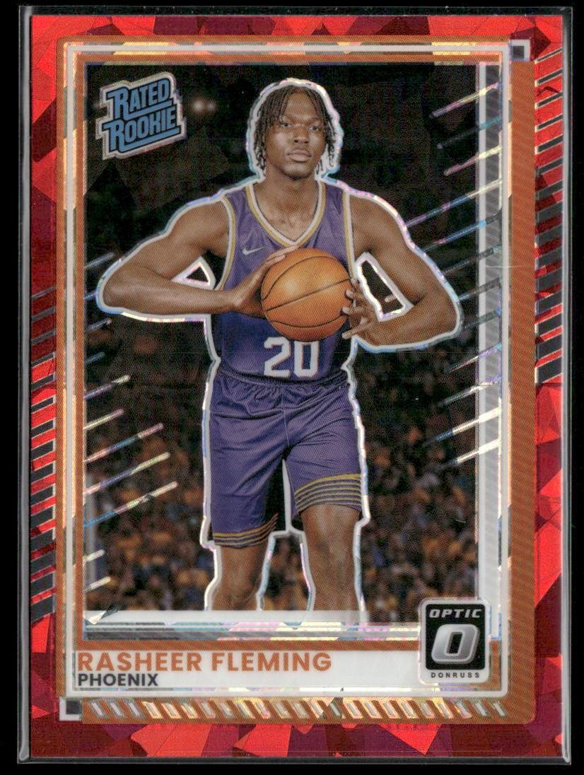 2025-26 Donruss #18 Rasheer Fleming Optic Red Cracked Ice Phoenix Suns