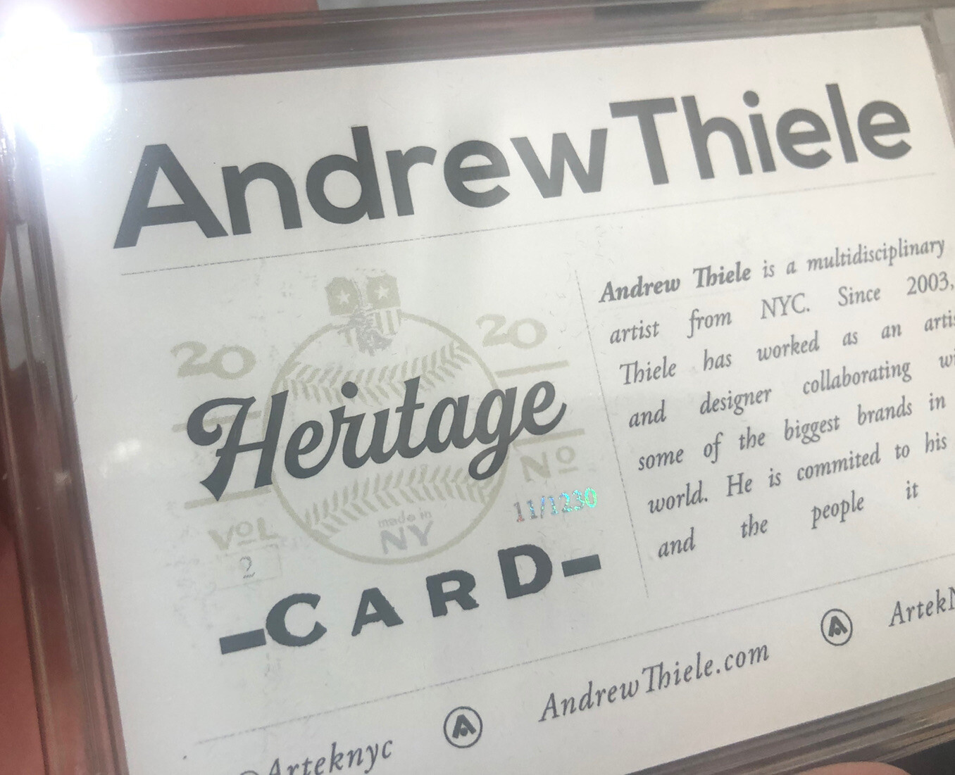 Andrew Thiele Heritage Companion Card Fathers Day 11/1230 Foil Topps Project