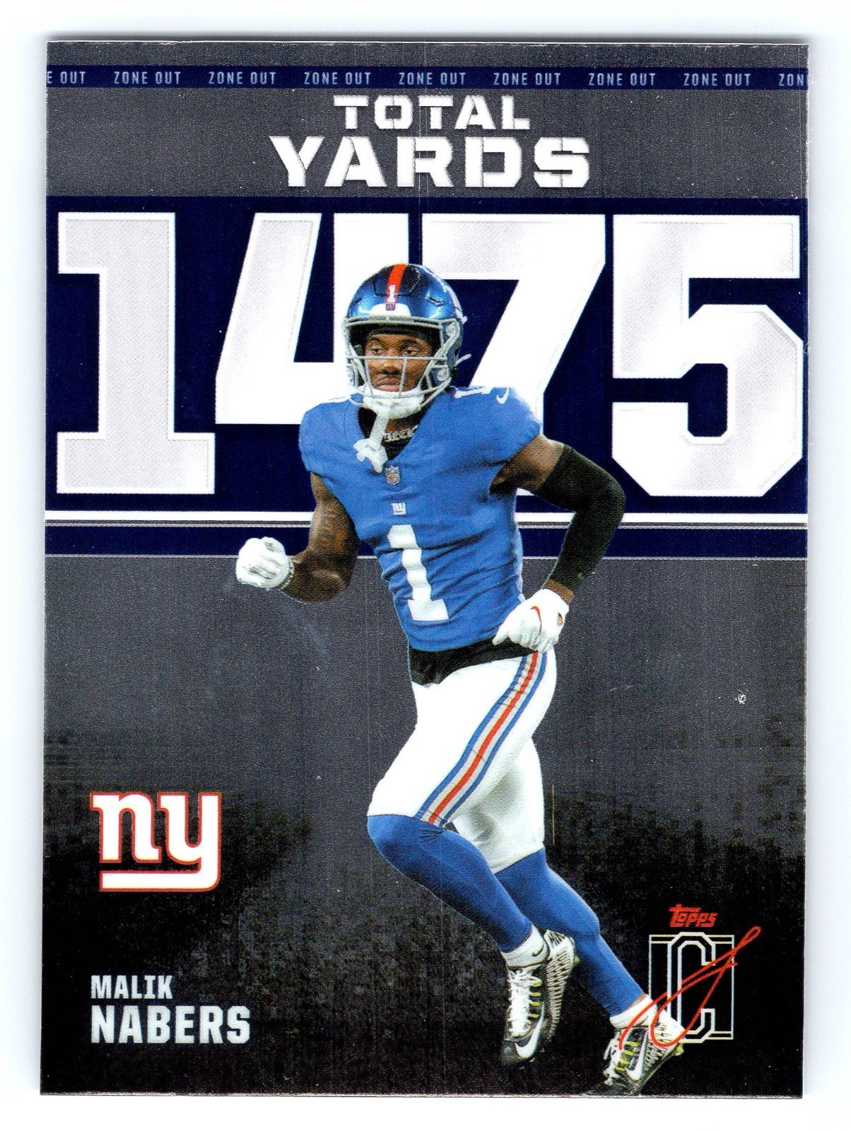 2025 Topps Signature Class Malik Nabers “Zone Out” ZO-1 Giants