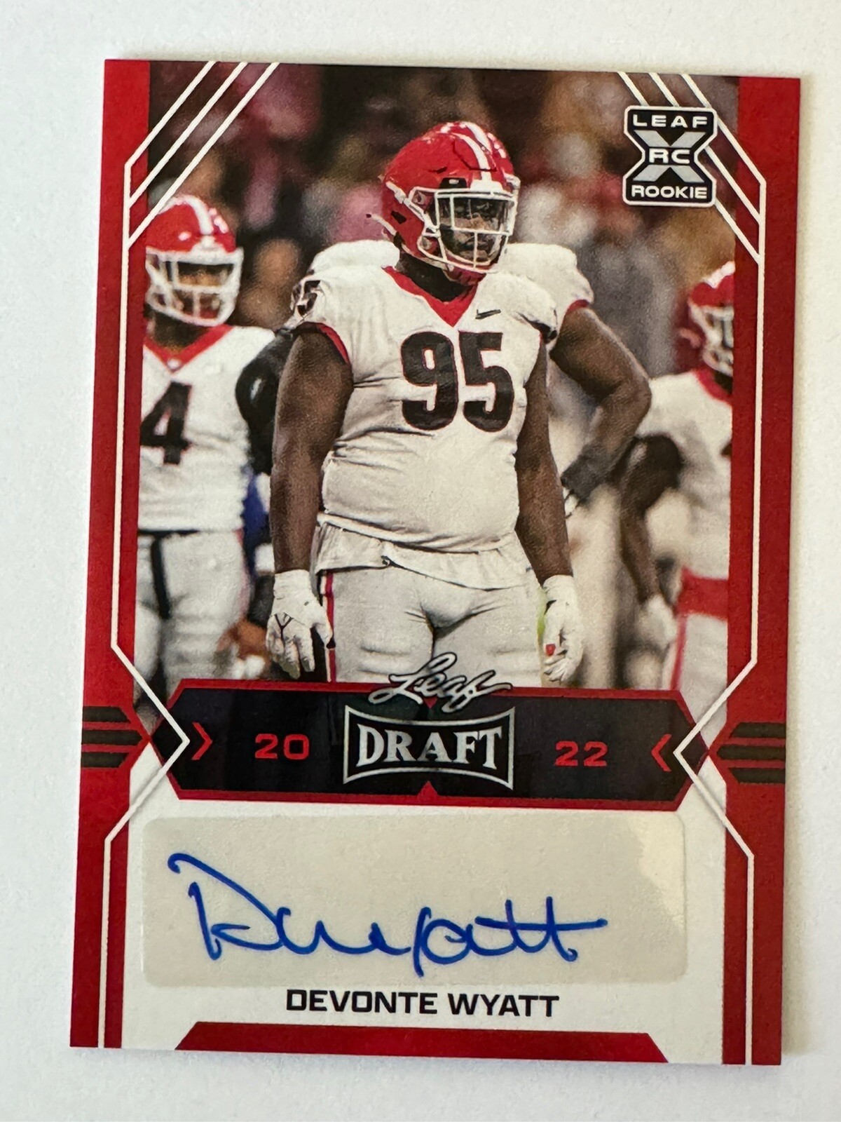 2022 Leaf Draft Football – Devonte Wyatt #BA-DW2 – Autograph – RC – Red Parallel