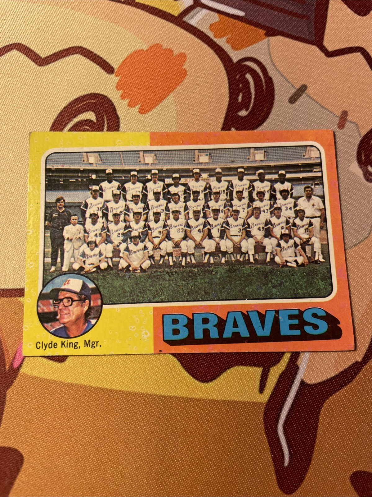 1975 Topps #589 ATLANTA BRAVES TEAM CARD Unmarked Checklist