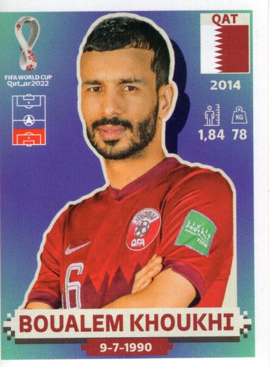 2022 Panini World Cup Stickers #QAT9 Boualem Khoukhi – SCR
