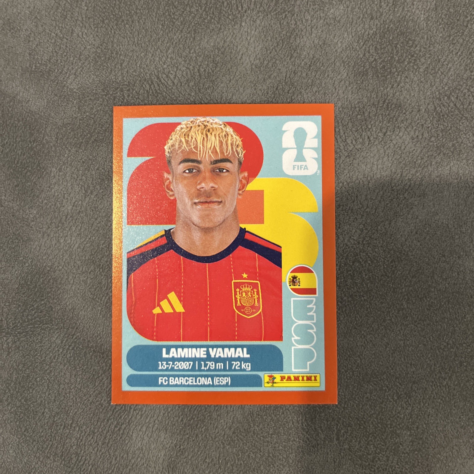 Panini FIFA World Cup 2026 Lamine Yamal Spain Red Parallel Sticker ESP 15