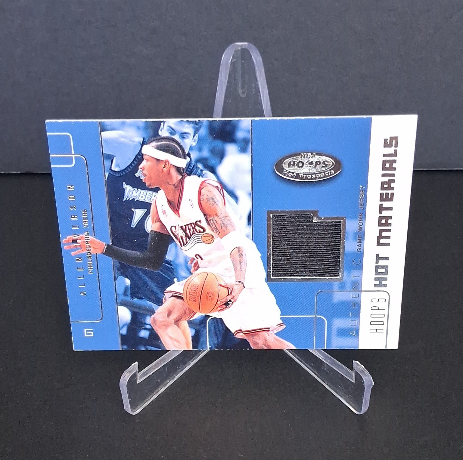2002-03 NBA Hoops Hot Prospects Hot Materials Insert Allen Iverson 76ers HM-AI