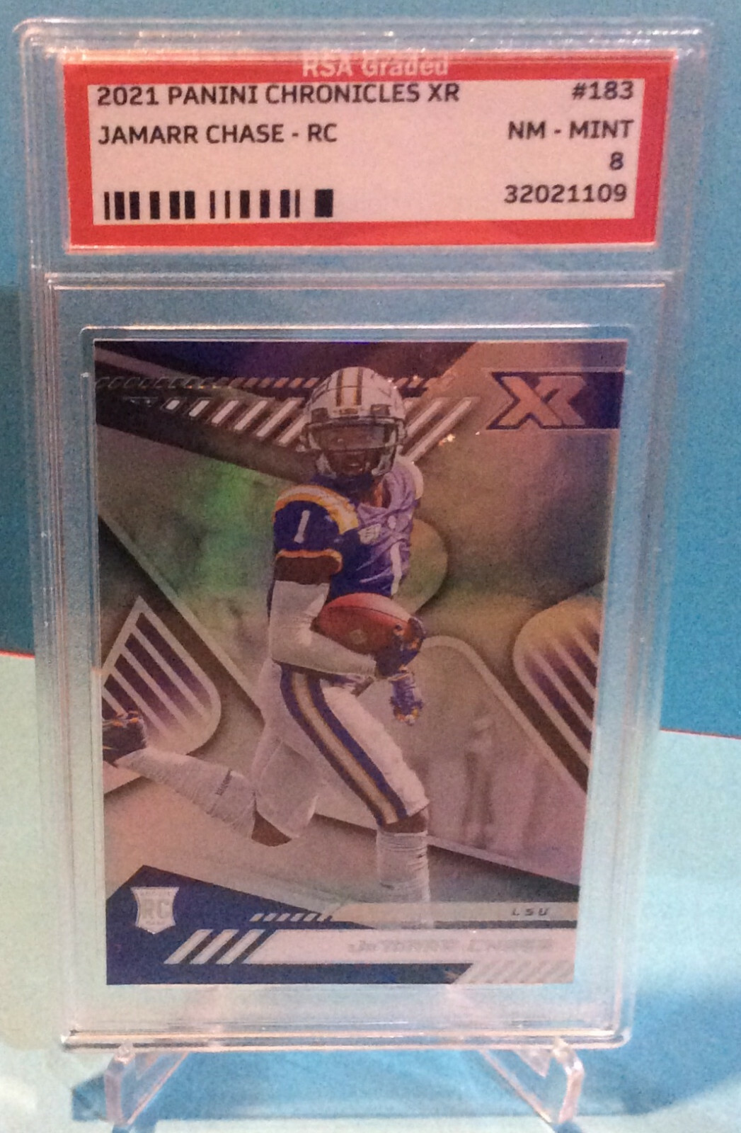 2021 Chronicles JAMARR CHASE XR RC #183 **Graded RSA 8 NM-MT** Rookie