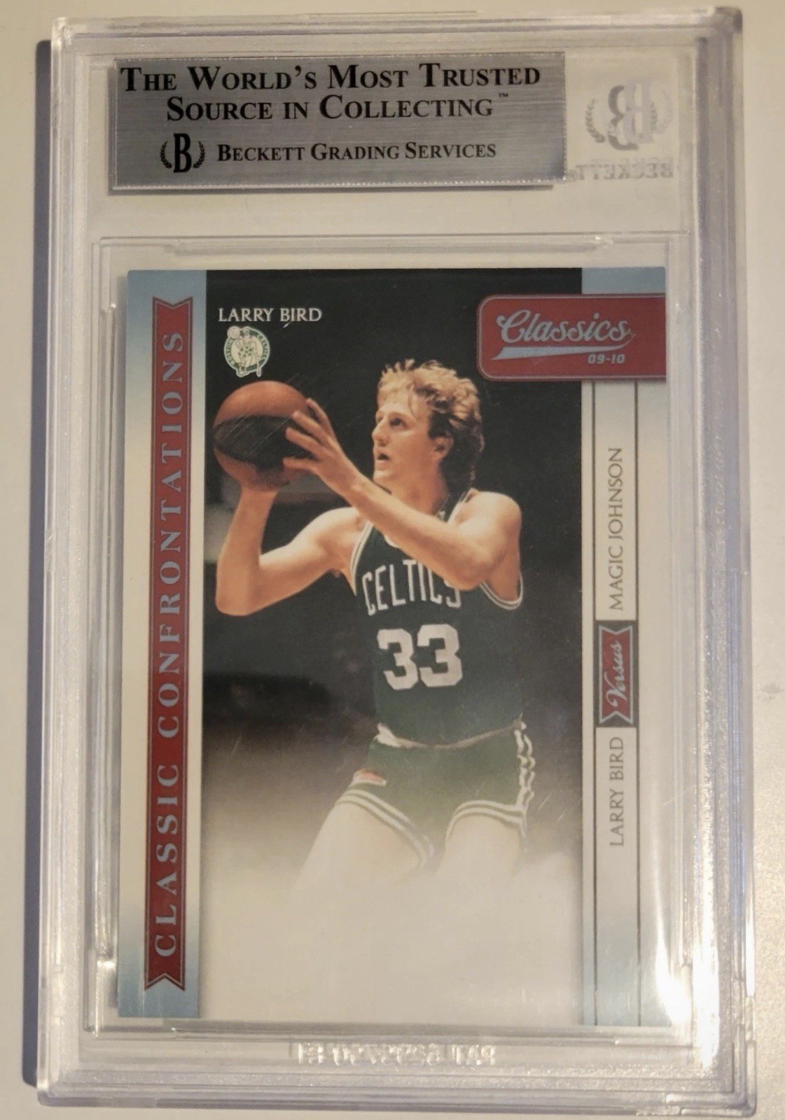 2009-10 Panini Classics Platinum Magic Johnson Larry Bird HOF SP 1/25 BGS 9 MINT