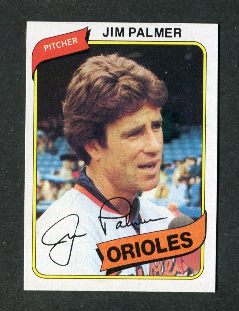 Jim Palmer Orioles Hall of Fame Pitcher 1980 Topps MLB Baseball Card #590