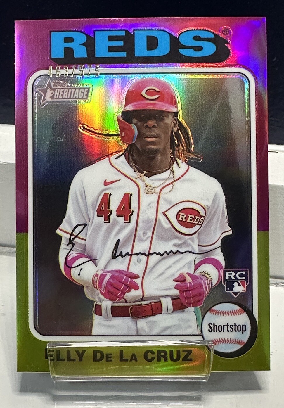 2024 Topps Heritage Elly De La Cruz Chrome Refractor Rookie /575 RC Reds