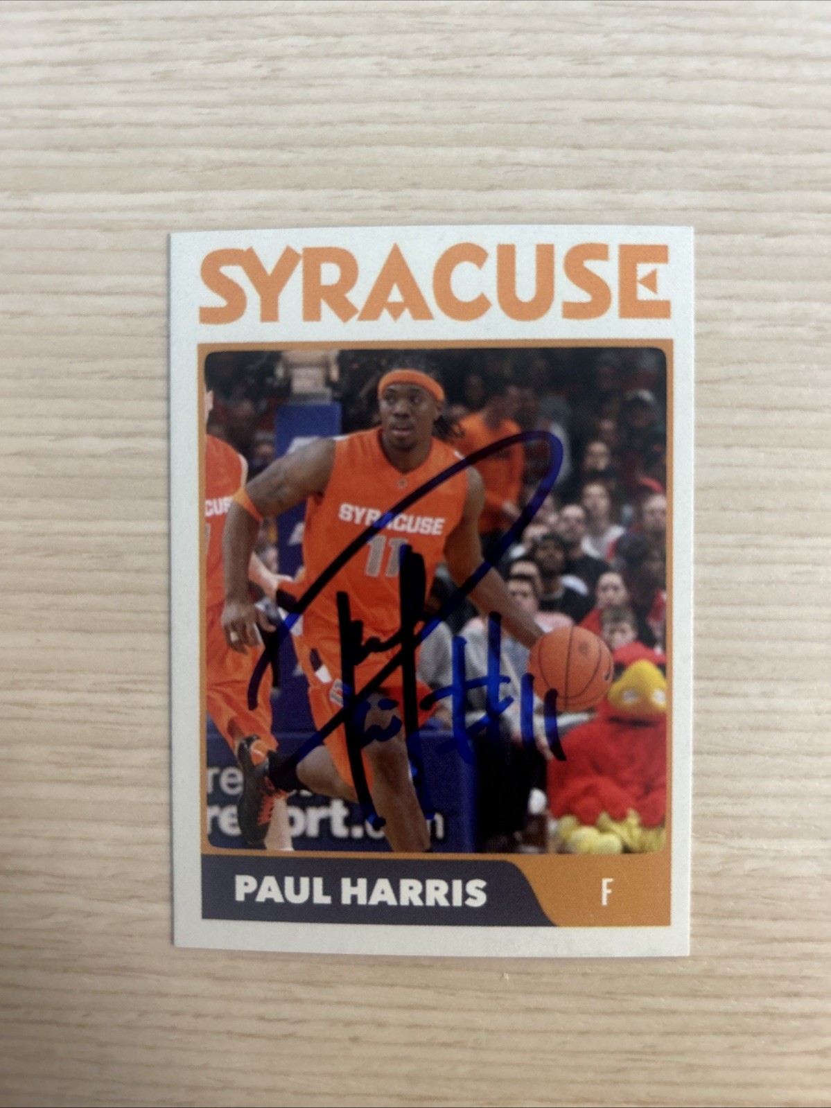 SYRACUSE ORANGE- PAUL HARRIS SIGNED AUTOGRAPH CUSTOM TRADING CARD COA BASKETBALL