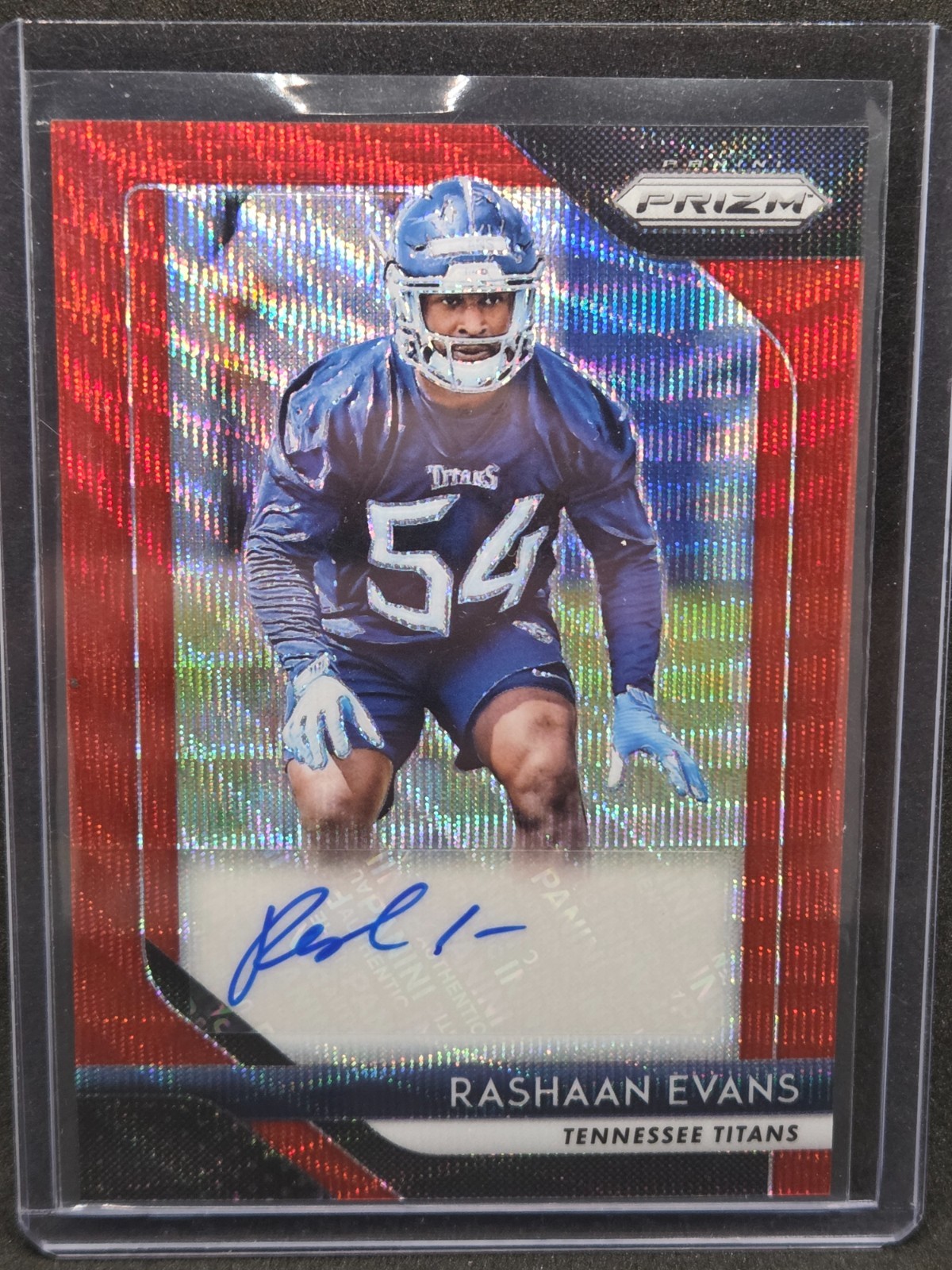 2018 Panini Prizm Football Red Wave Rookie Rashaan Evans Auto 107/199 #RA-RE