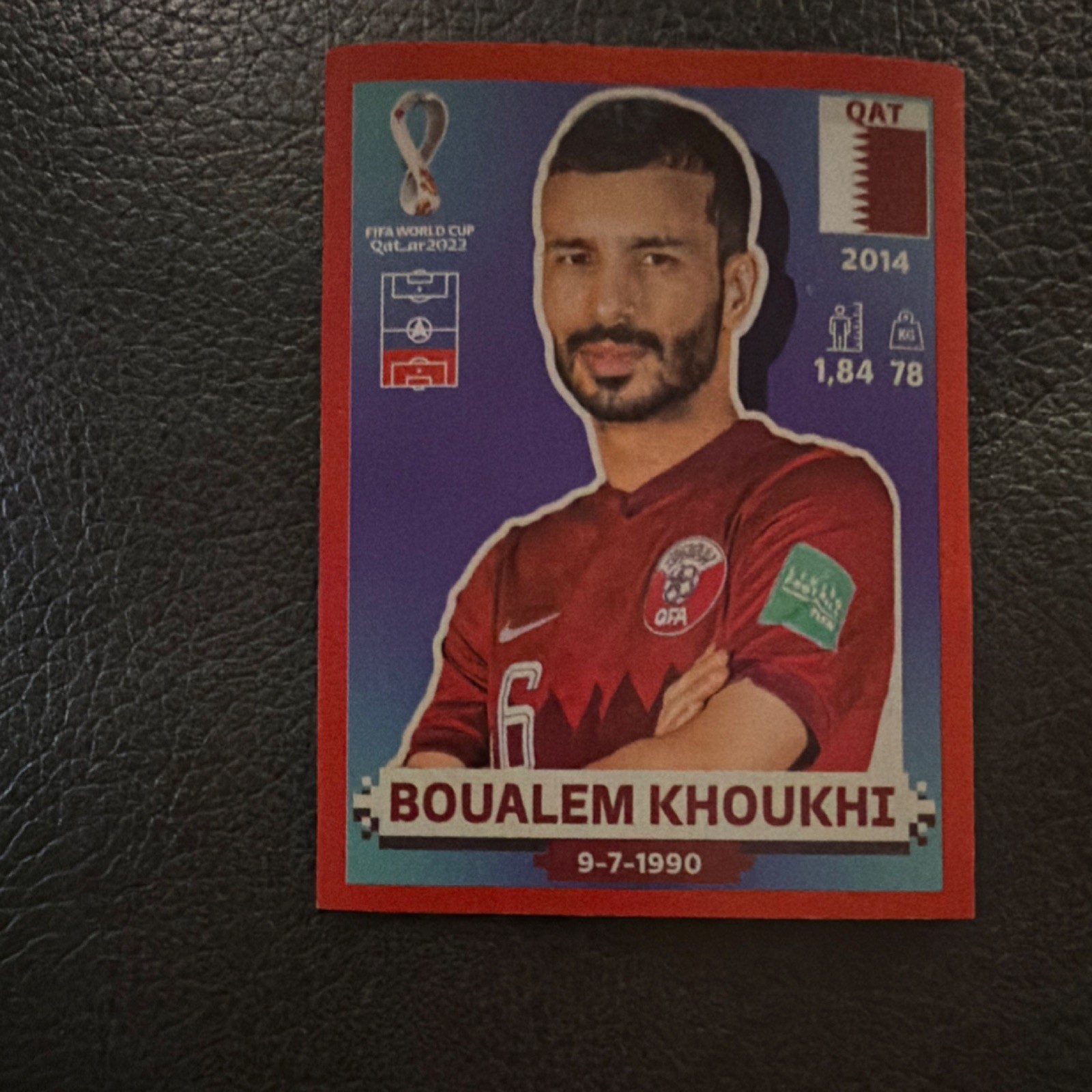 Panini FIFA World Cup Qatar 2022 Boualem Khoukhi Qatar QAT 9 Red Parallel