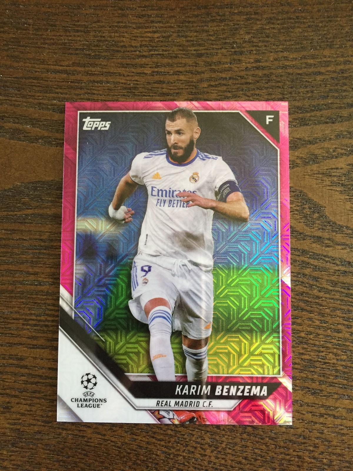 2021-22 Topps Chrome Karim Benzema Real Madrid France Pink Mojo 53/125