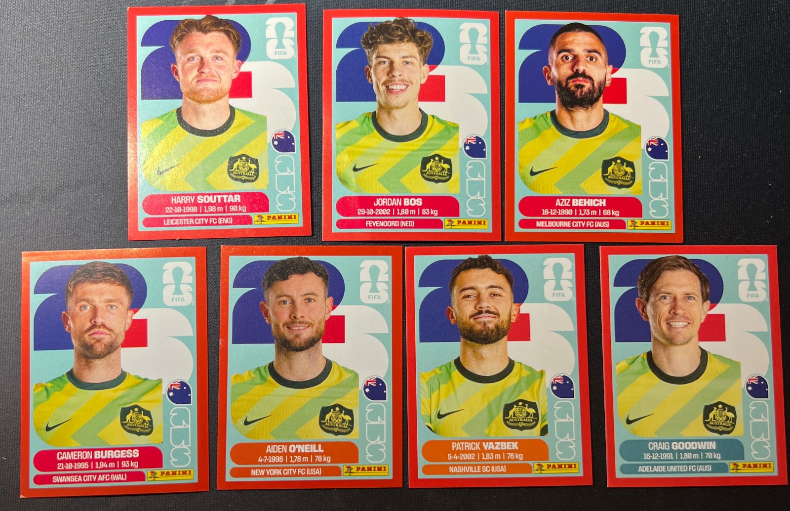 (7)2026 Panini FIFA World Cup Australia AUS RED Parallel Souttar O’Neill Goodwin