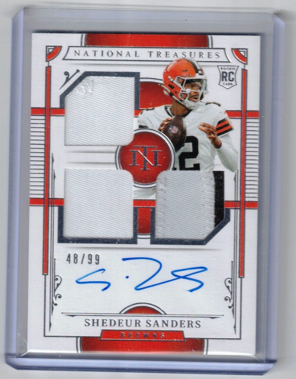 2025 National Treasures Shedeur Sanders Rookie Triple Patch Auto /99 Browns RC