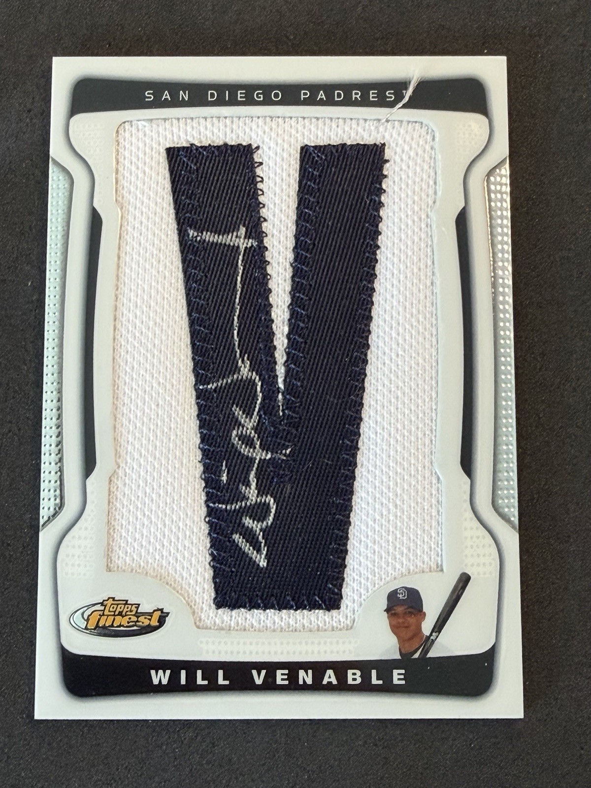 2009 Topps Finest Letter Patch “V” Will Venable Auto /170