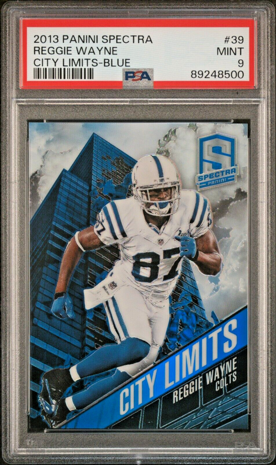 2013 Panini Spectra REGGIE WAYNE City Limits Blue /49 PSA 9 MINT POP 1 Colts