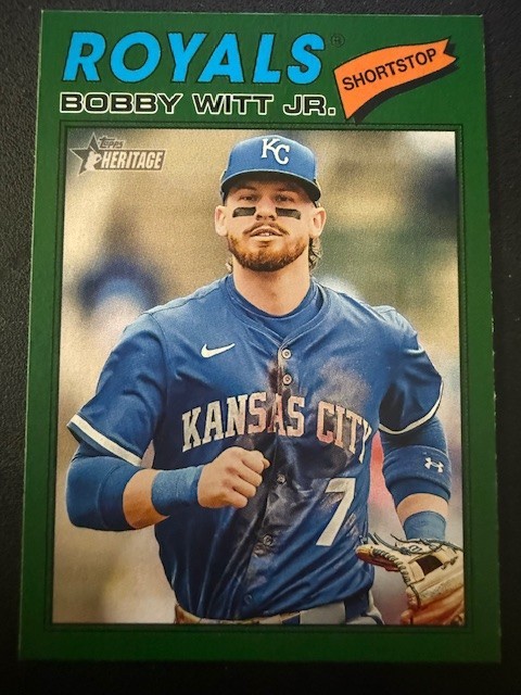 2026 Topps Heritage #160 Bobby Witt Jr Green Border 488