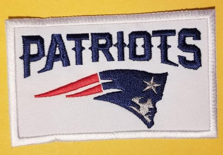 New England Patriots Name Tag Embroidered Sports Patch approx. 2.5 x 4″
