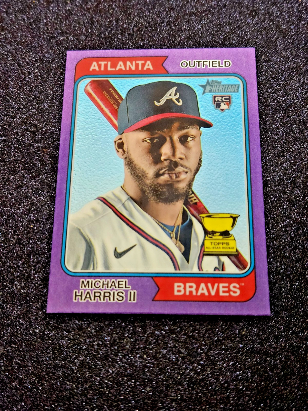 2023 Topps Heritage Chrome Purple Refractor RC Michael Harris II Rookie #30 💜💜