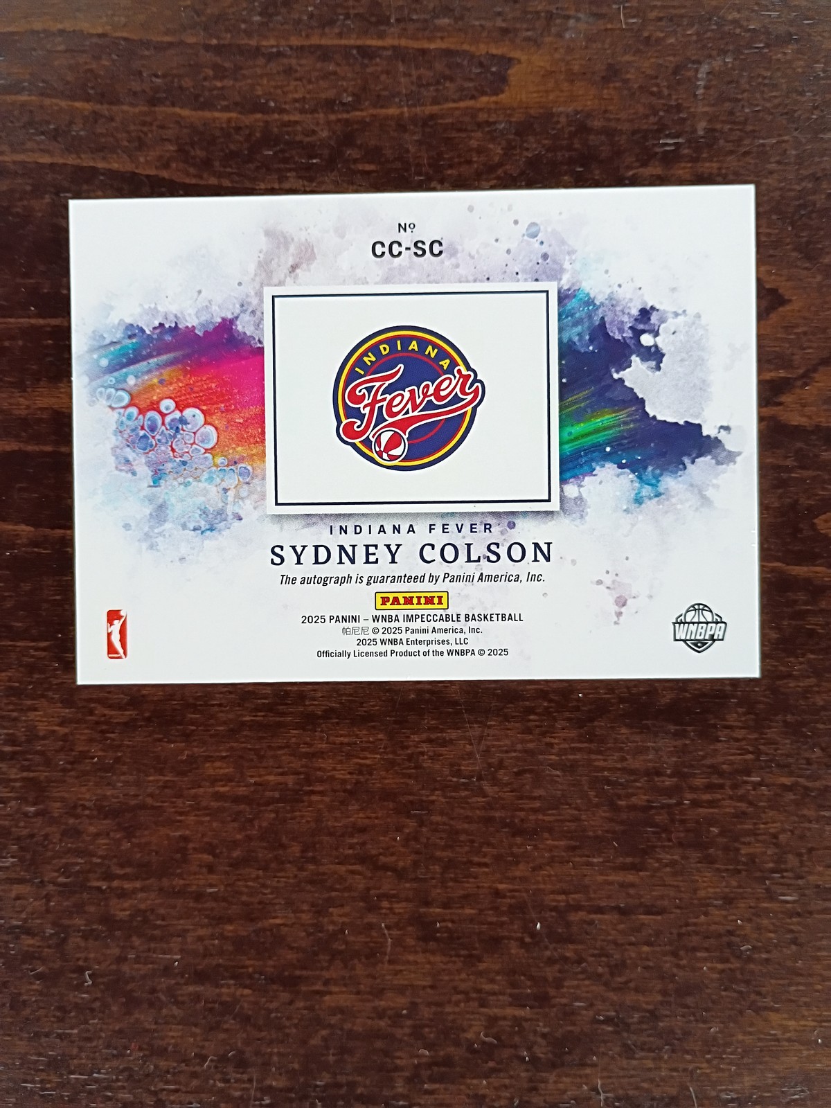 2025 Panini Impeccable WNBA Sydney Colson Canvas Creations AUTO Gold #1/49