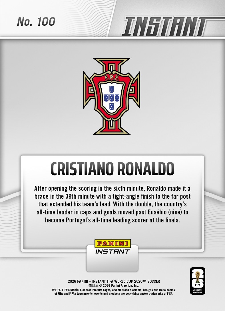 2026 Panini Instant FIFA World Cup #100 Cristiano Ronaldo Portugal PRESALE