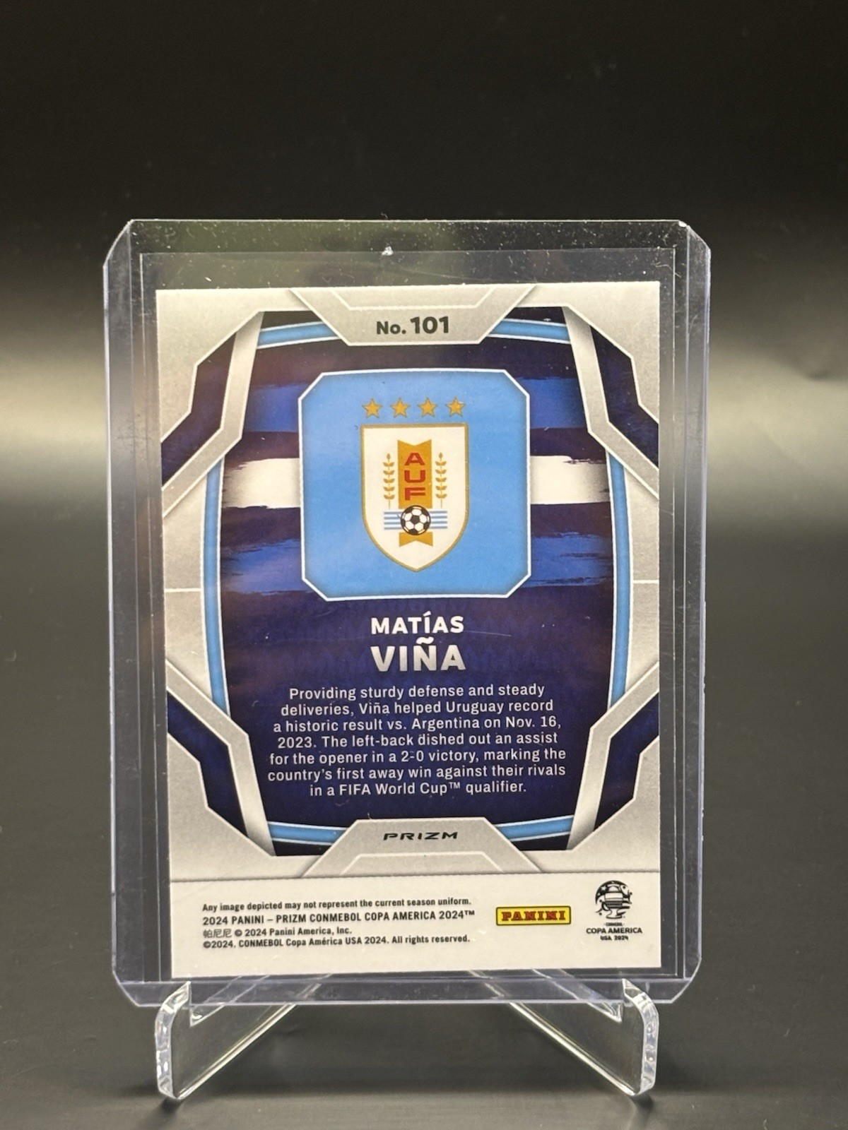 2024 Panini Prizm CONMEBOL Copa America – Matias Vina #101 White Sparkle Prizm