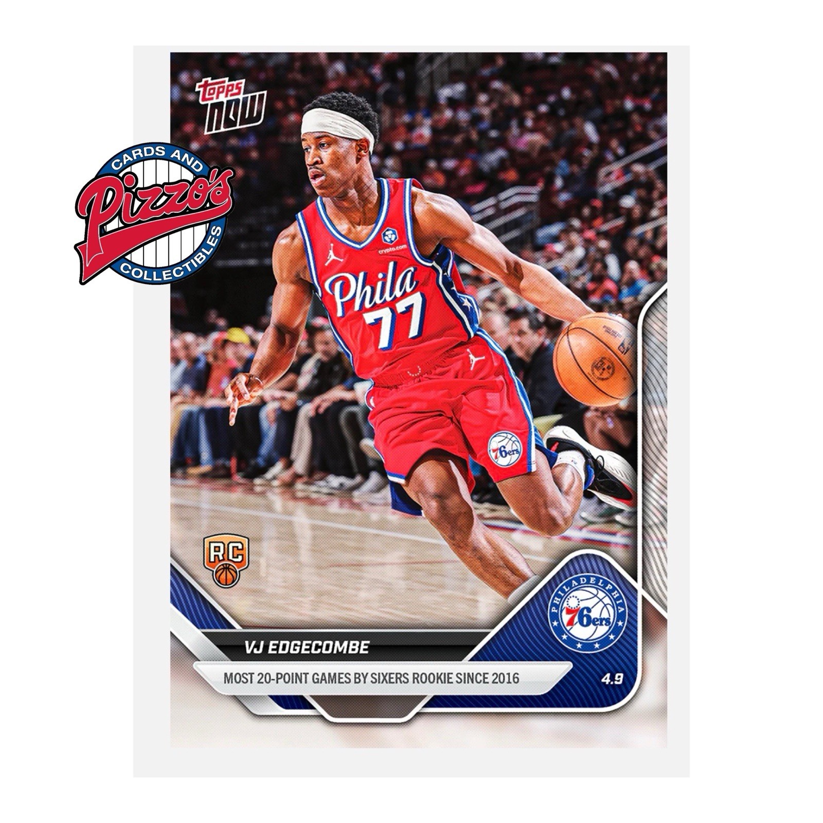 VJ Edgecombe RC Most 20 Pt Games 2025-26 NBA Topps NOW Card 248 In Hand