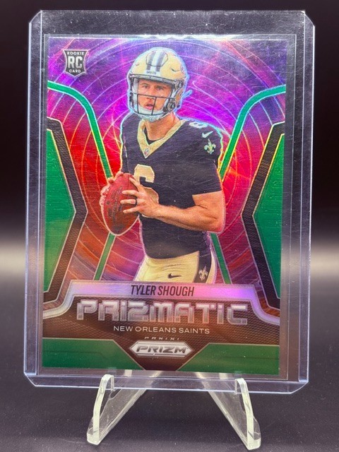 2025 Panini Prizm Prizmatic Tyler Shough #16 Green Prizm (RC) New Orleans Saints
