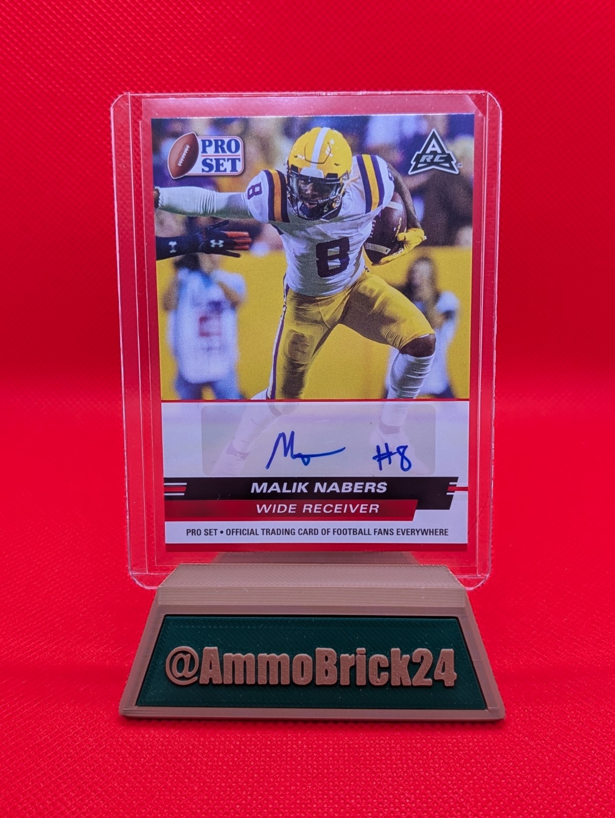 2022 Leaf Pro Set Draft Prospects Autographs Red #PSAMN1 Malik Nabers RC Giants