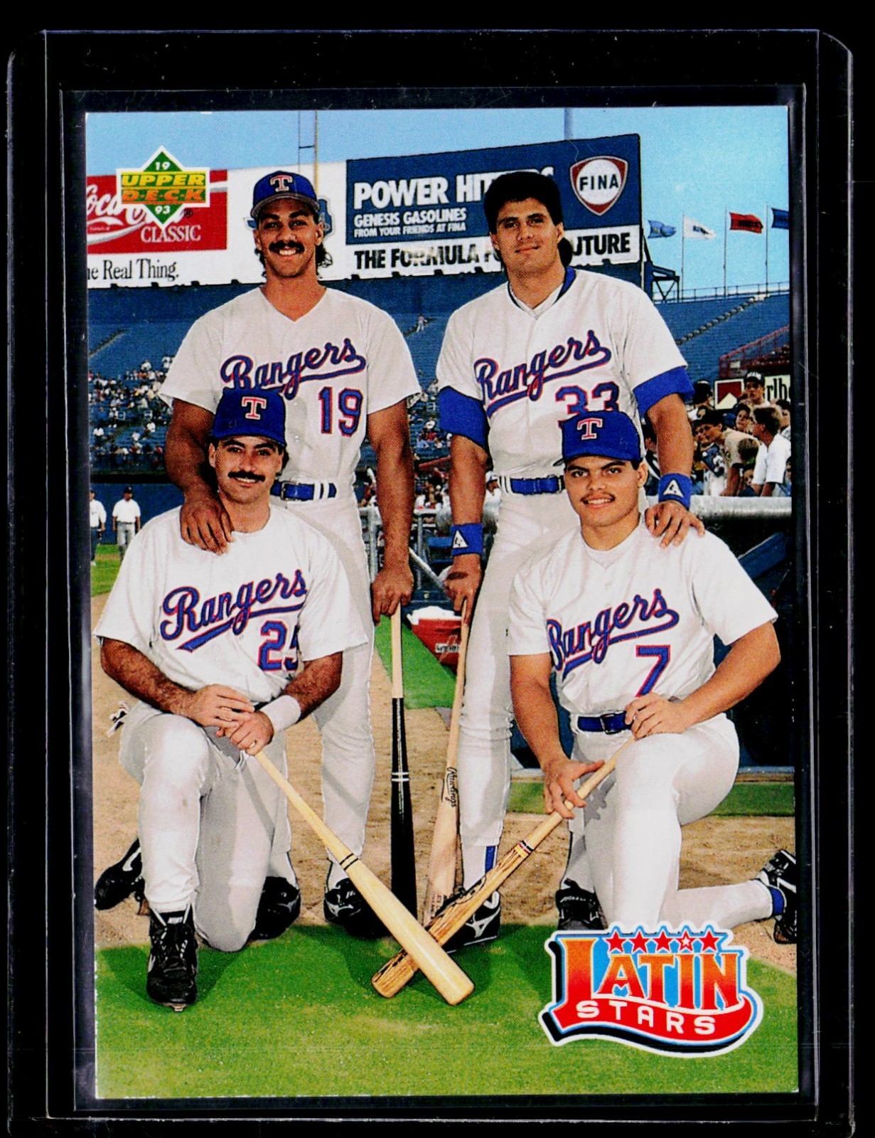 1993 Upper Deck Latin Stars I Rodriguez, J Conseco, J Gonzalez, R Palmeiro BS21