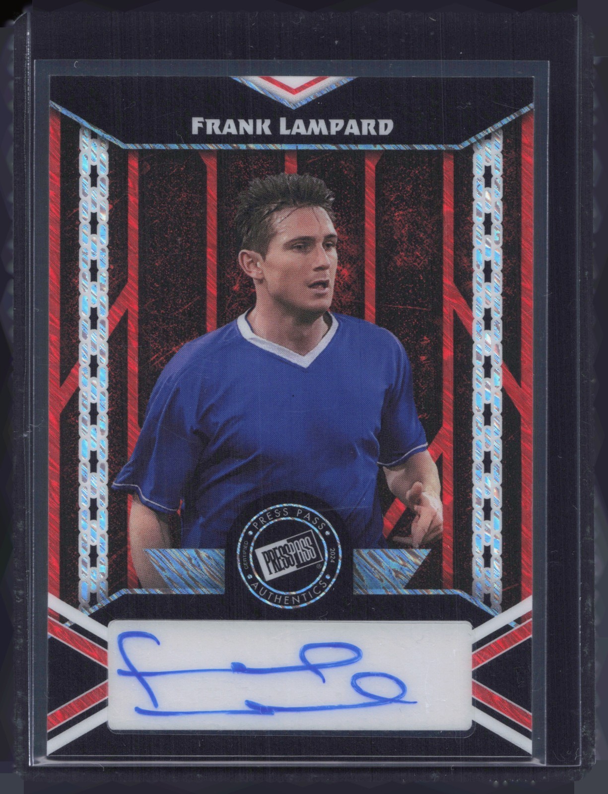 2024 Leaf Collective Press Pass Frank Lampard Red Shimmer Auto /4 Chelsea