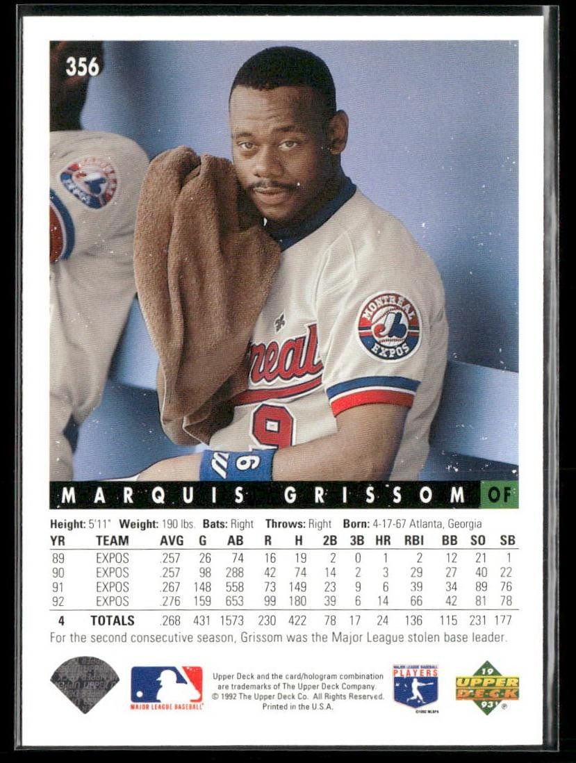 1993 Upper Deck #356 Marquis Grissom