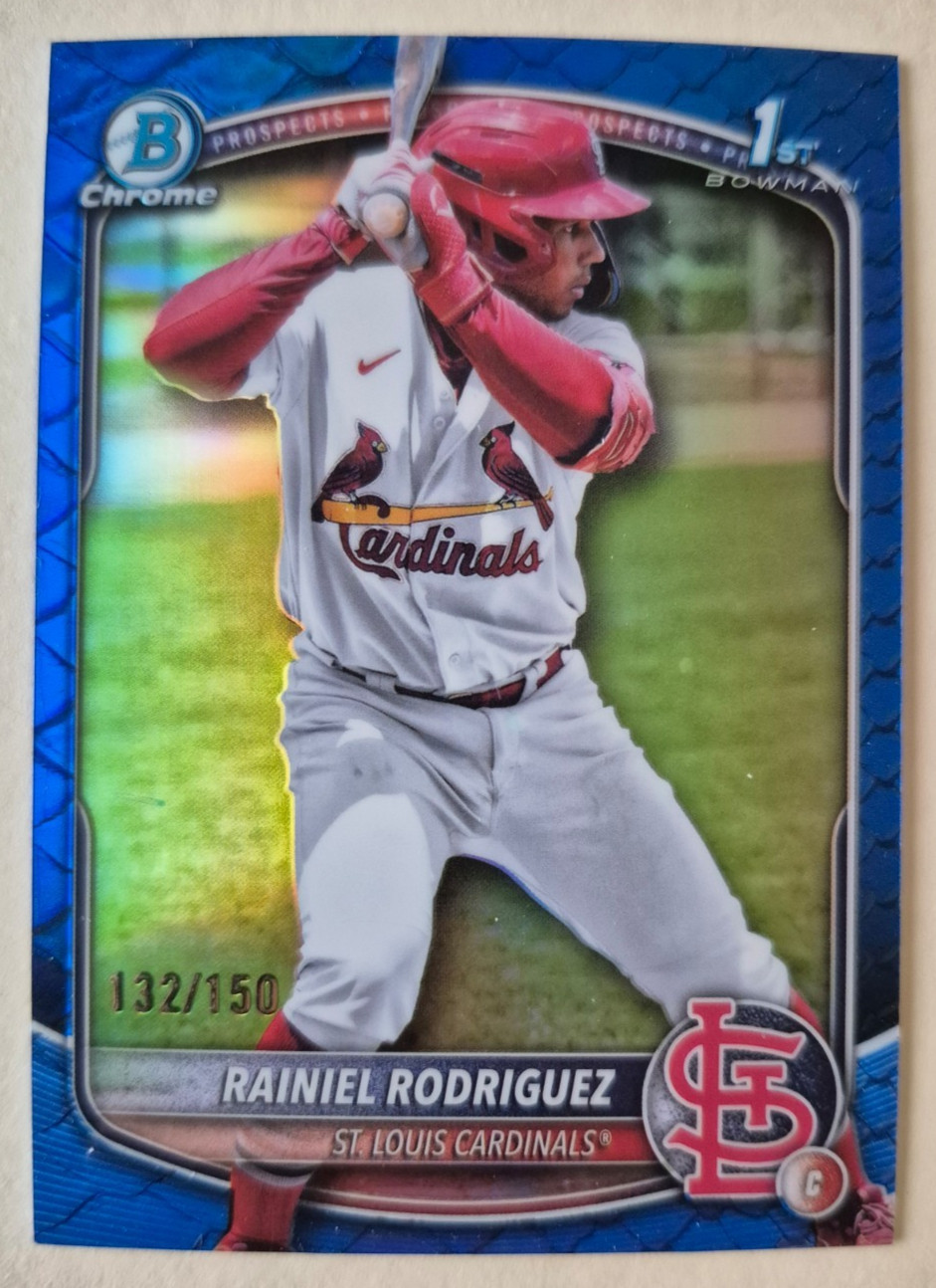 Rainiel Rodriguez 2025 1st Bowman Chrome Blue Reptilian Refractor #/150 BCP-200