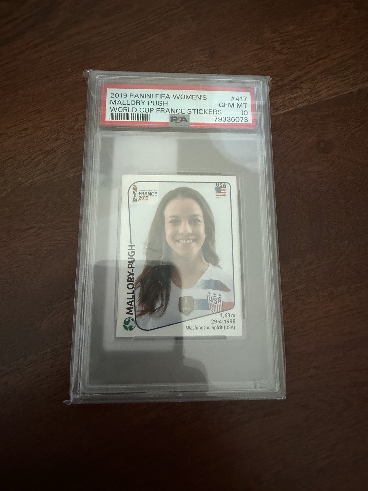 2019 Panini FIFA Women’s World Cup France Mallory Pugh #417 USA PSA 10